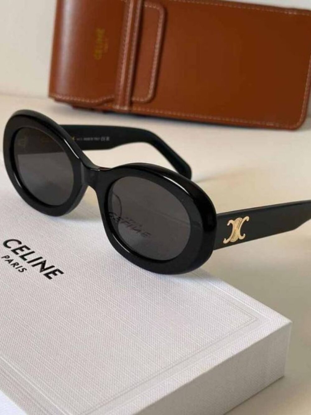 Celine Black Oval Sunglasses